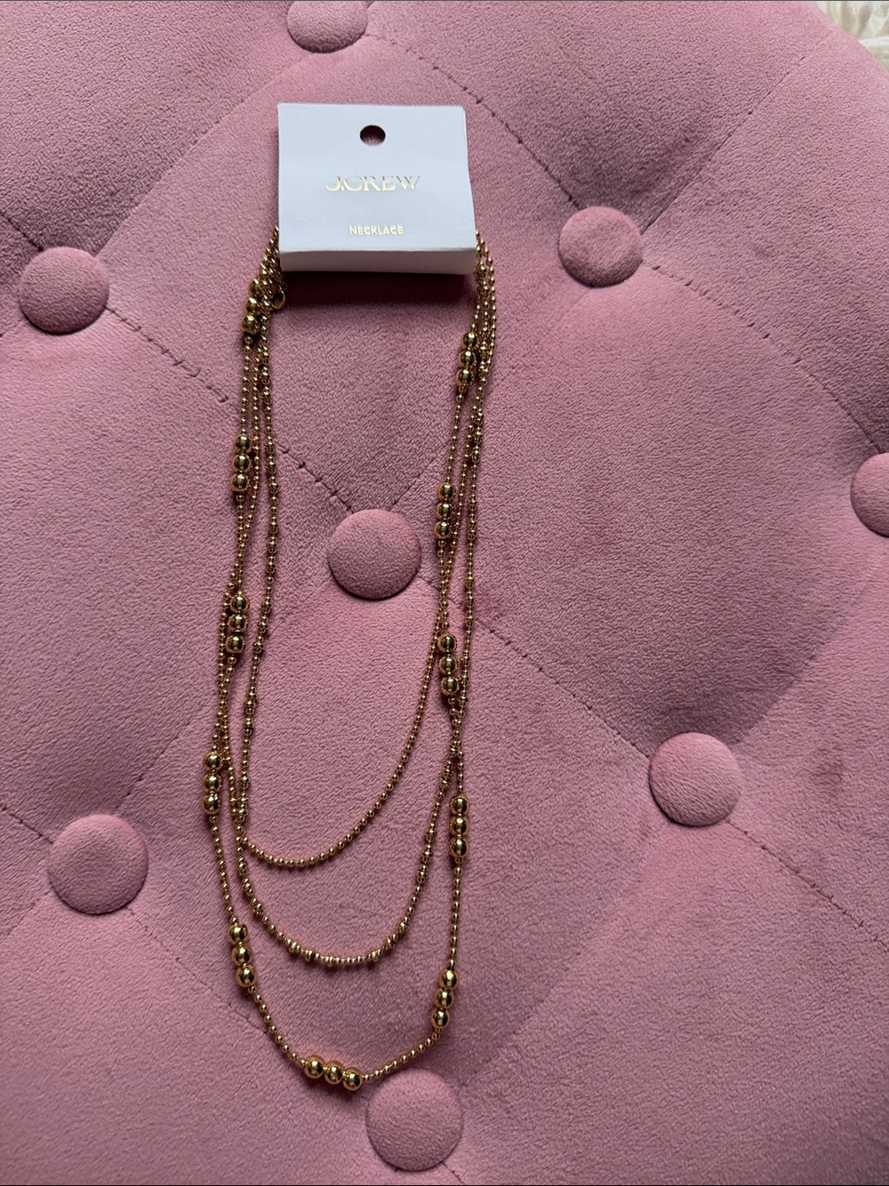 J. Crew three tiered gold necklace